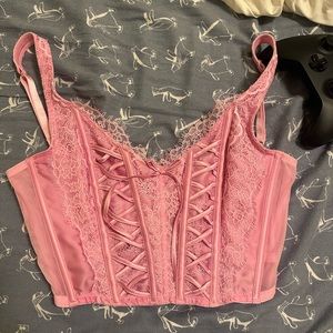 Pink Victoria’s Secret corset going out top